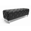 Baxton Studio Stella Crystal Tufted Black Leather Modern Bench 89-4374